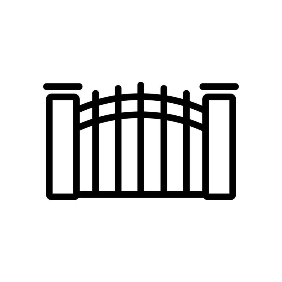 illustration de contour vectoriel icône clôture ronde forgée