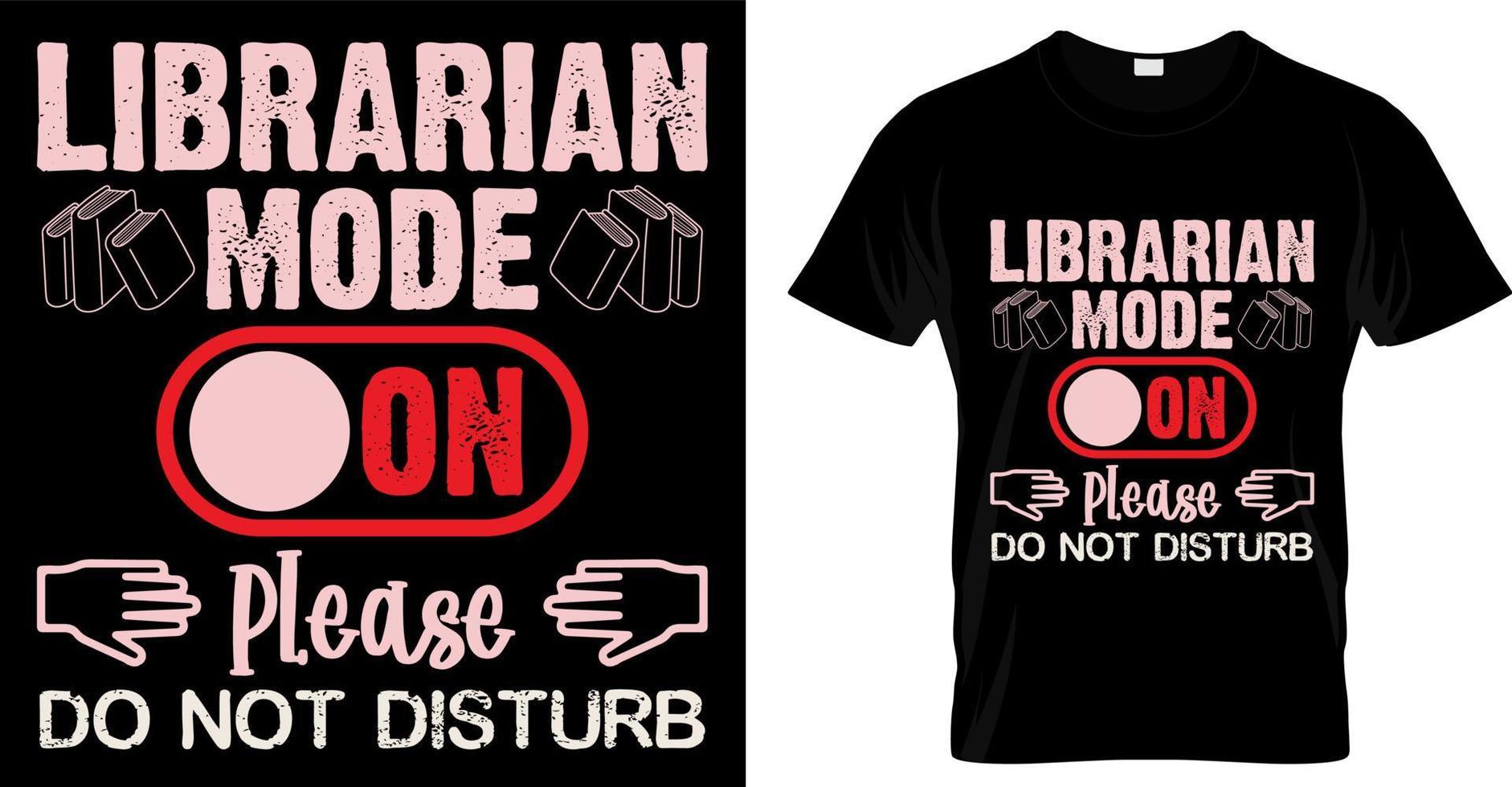 mode bibliothécaire activé s'il vous plaît ne pas déranger. citation de lettrage dessiné à la main de motivation sur les livres et la lecture. aime lire des phrases de livre illustration vectorielle vintage. parfait pour t-shirt, impression, affiches. vecteur