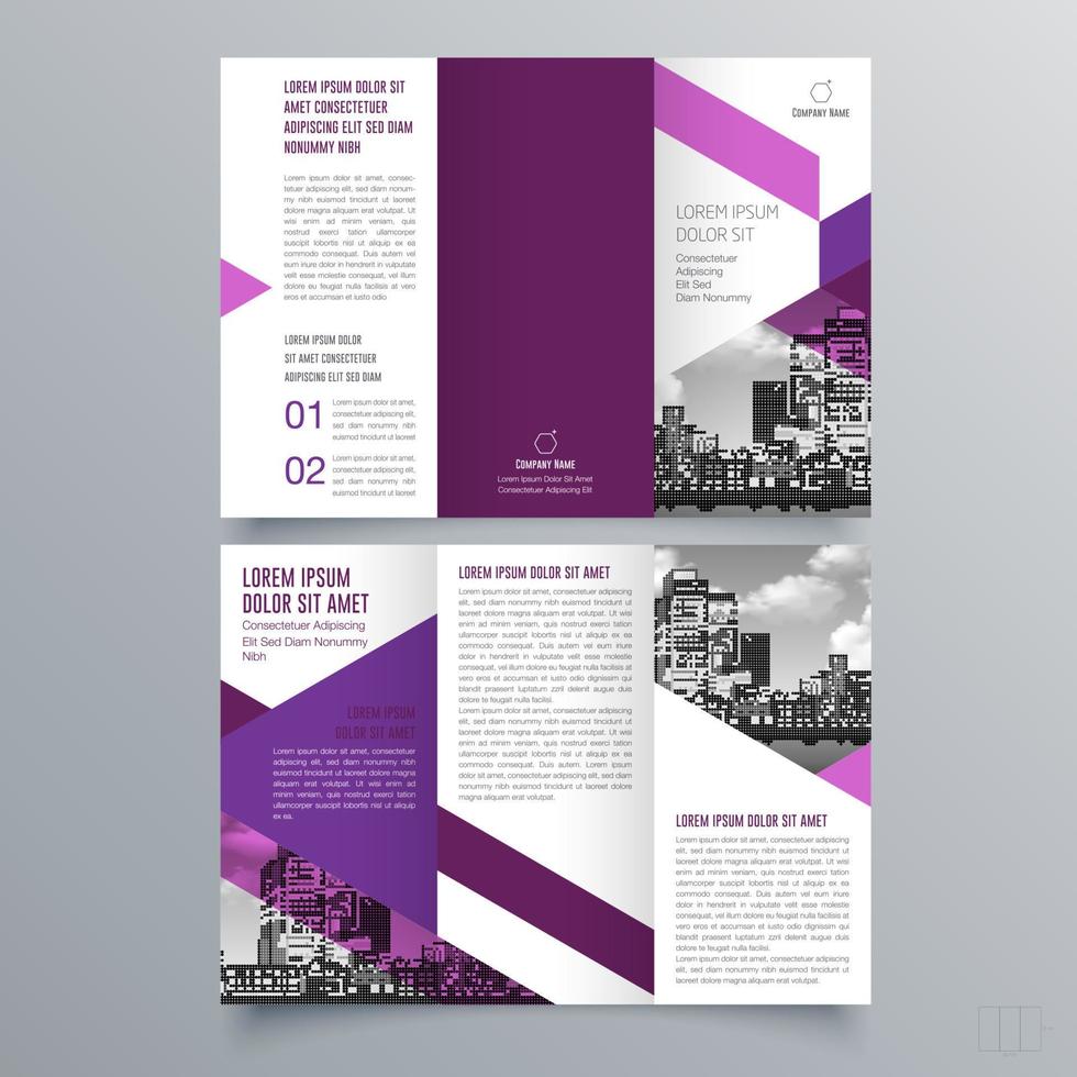 modèle de brochure à trois volets design géométrique minimaliste pour les entreprises et les entreprises. modèle de vecteur de brochure de concept créatif.