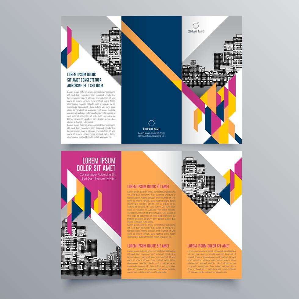 modèle de brochure à trois volets design géométrique minimaliste pour les entreprises et les entreprises. modèle de vecteur de brochure de concept créatif.