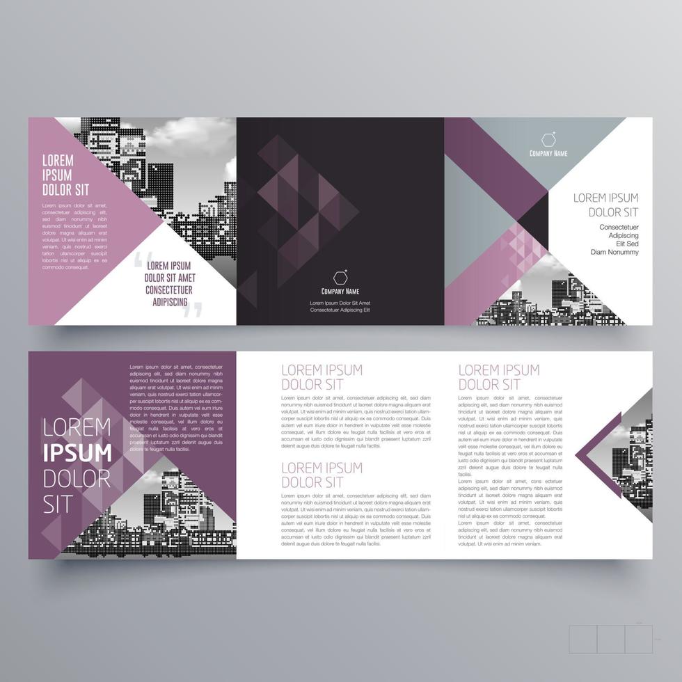 modèle de brochure à trois volets design géométrique minimaliste pour les entreprises et les entreprises. modèle de vecteur de brochure de concept créatif.