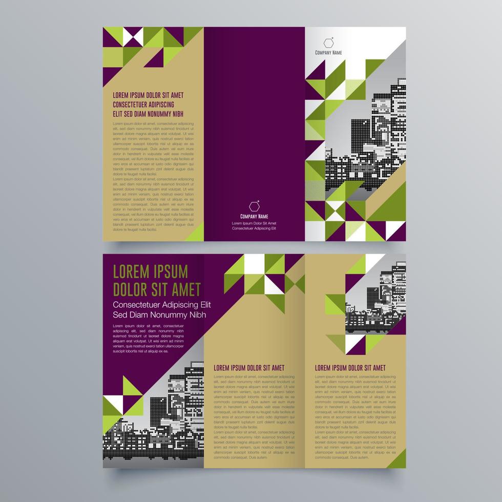 modèle de brochure à trois volets design géométrique minimaliste pour les entreprises et les entreprises. modèle de vecteur de brochure de concept créatif.