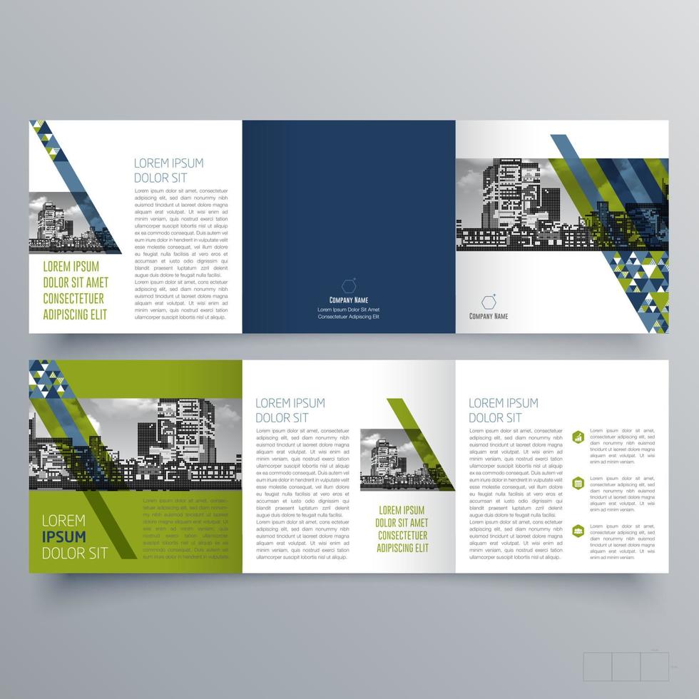 modèle de brochure à trois volets design géométrique minimaliste pour les entreprises et les entreprises. modèle de vecteur de brochure de concept créatif.