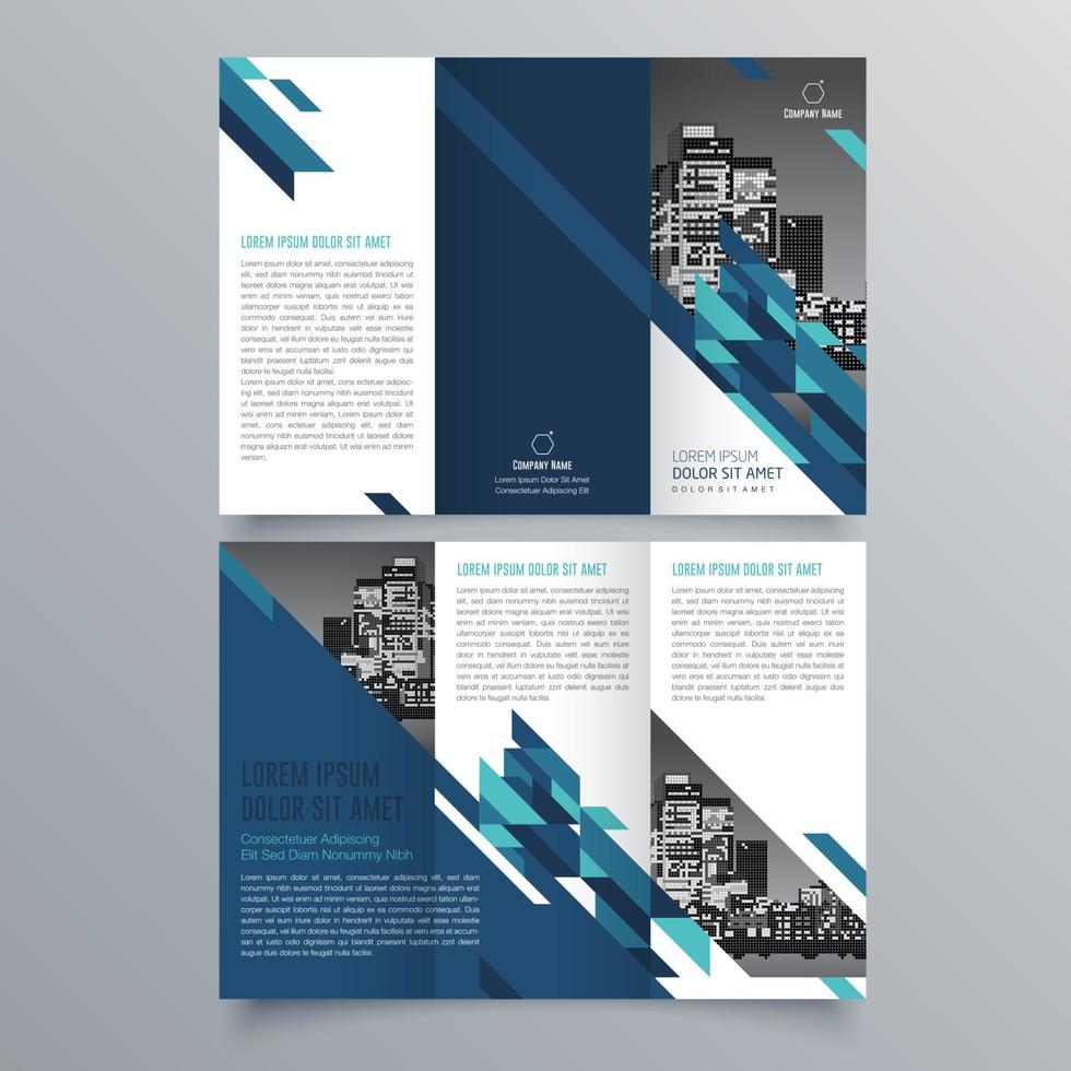 modèle de brochure à trois volets design géométrique minimaliste pour les entreprises et les entreprises. modèle de vecteur de brochure de concept créatif.