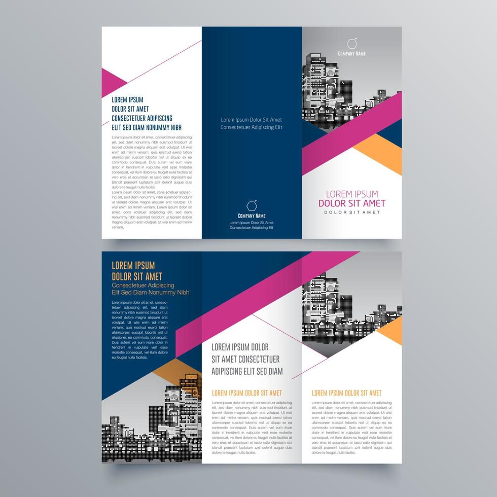 modèle de brochure à trois volets design géométrique minimaliste pour les entreprises et les entreprises. modèle de vecteur de brochure de concept créatif.