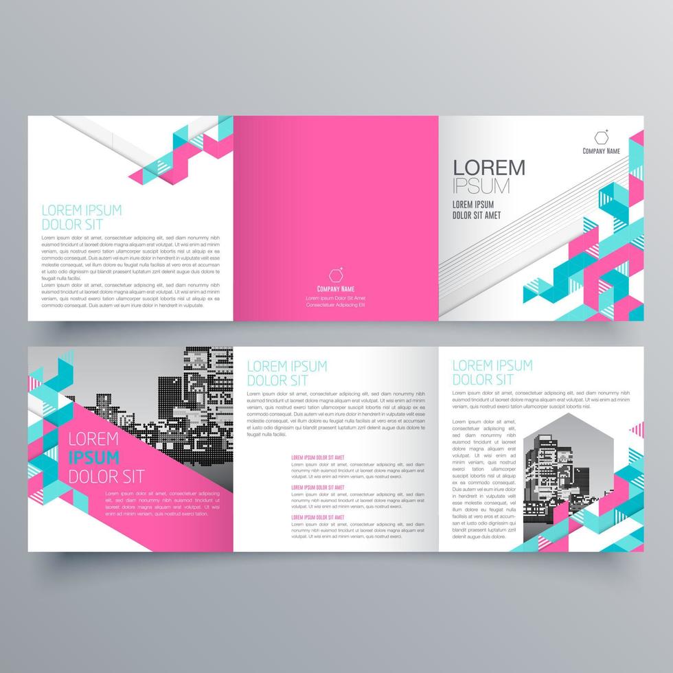 modèle de brochure à trois volets design géométrique minimaliste pour les entreprises et les entreprises. modèle de vecteur de brochure de concept créatif.