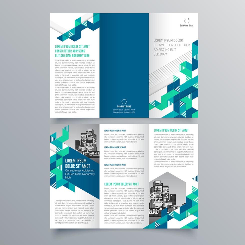 modèle de brochure à trois volets design géométrique minimaliste pour les entreprises et les entreprises. modèle de vecteur de brochure de concept créatif.