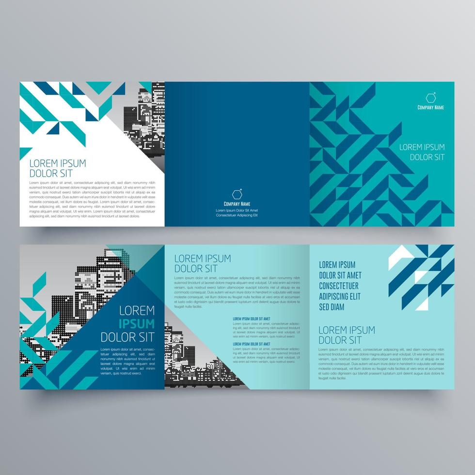 modèle de brochure à trois volets design géométrique minimaliste pour les entreprises et les entreprises. modèle de vecteur de brochure de concept créatif.