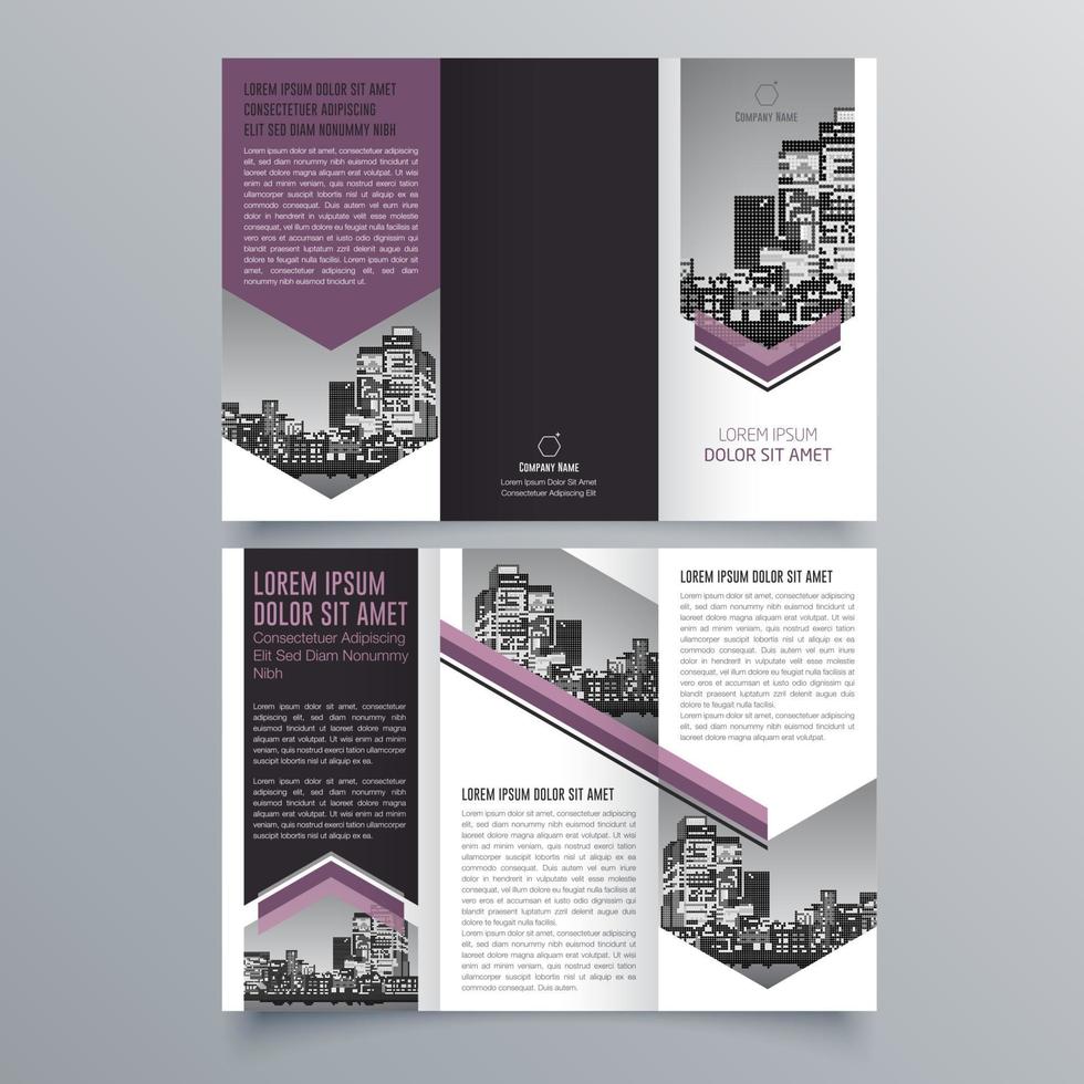 modèle de brochure à trois volets design géométrique minimaliste pour les entreprises et les entreprises. modèle de vecteur de brochure de concept créatif.