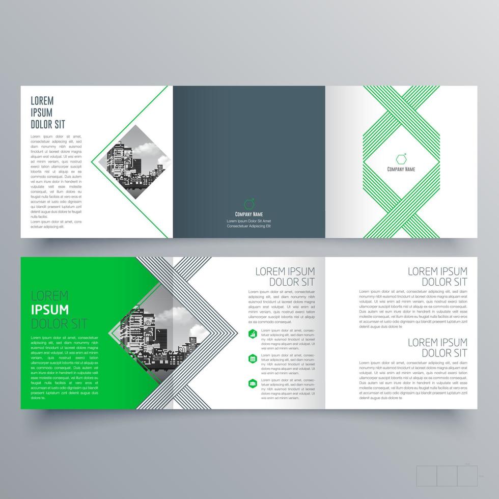 modèle de brochure à trois volets design géométrique minimaliste pour les entreprises et les entreprises. modèle de vecteur de brochure de concept créatif.