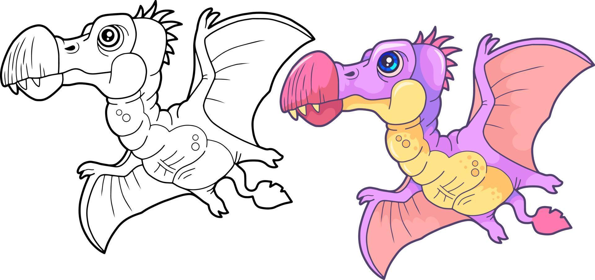 joli livre de coloriage dinosaure vecteur