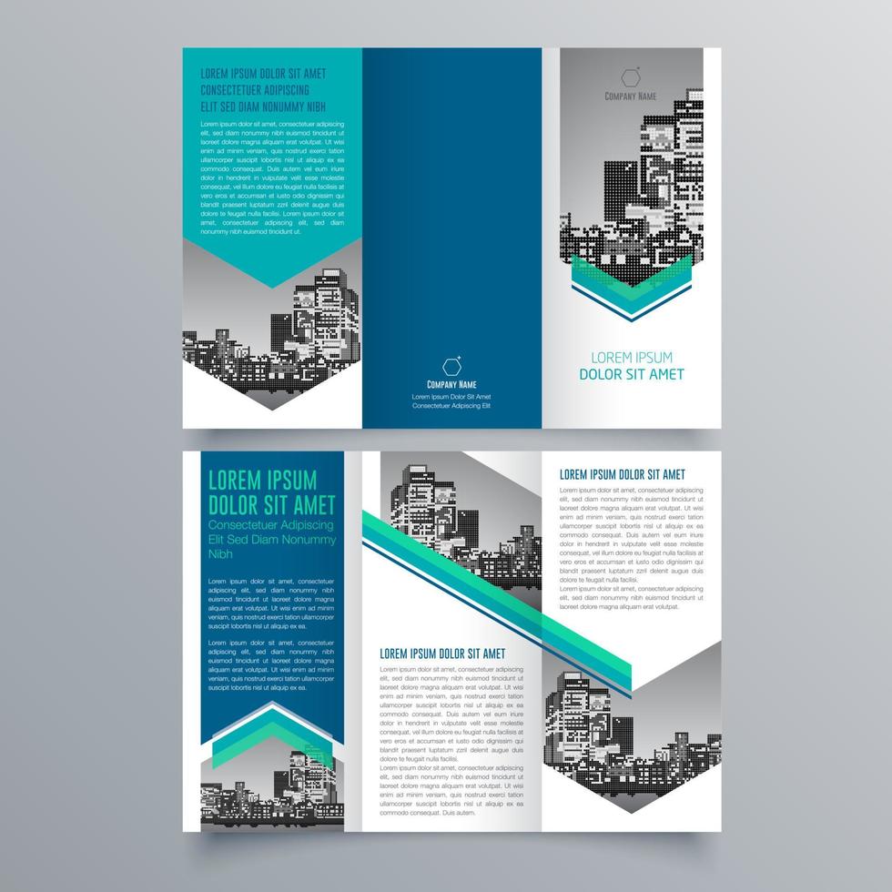 modèle de brochure à trois volets design géométrique minimaliste pour les entreprises et les entreprises. modèle de vecteur de brochure de concept créatif.