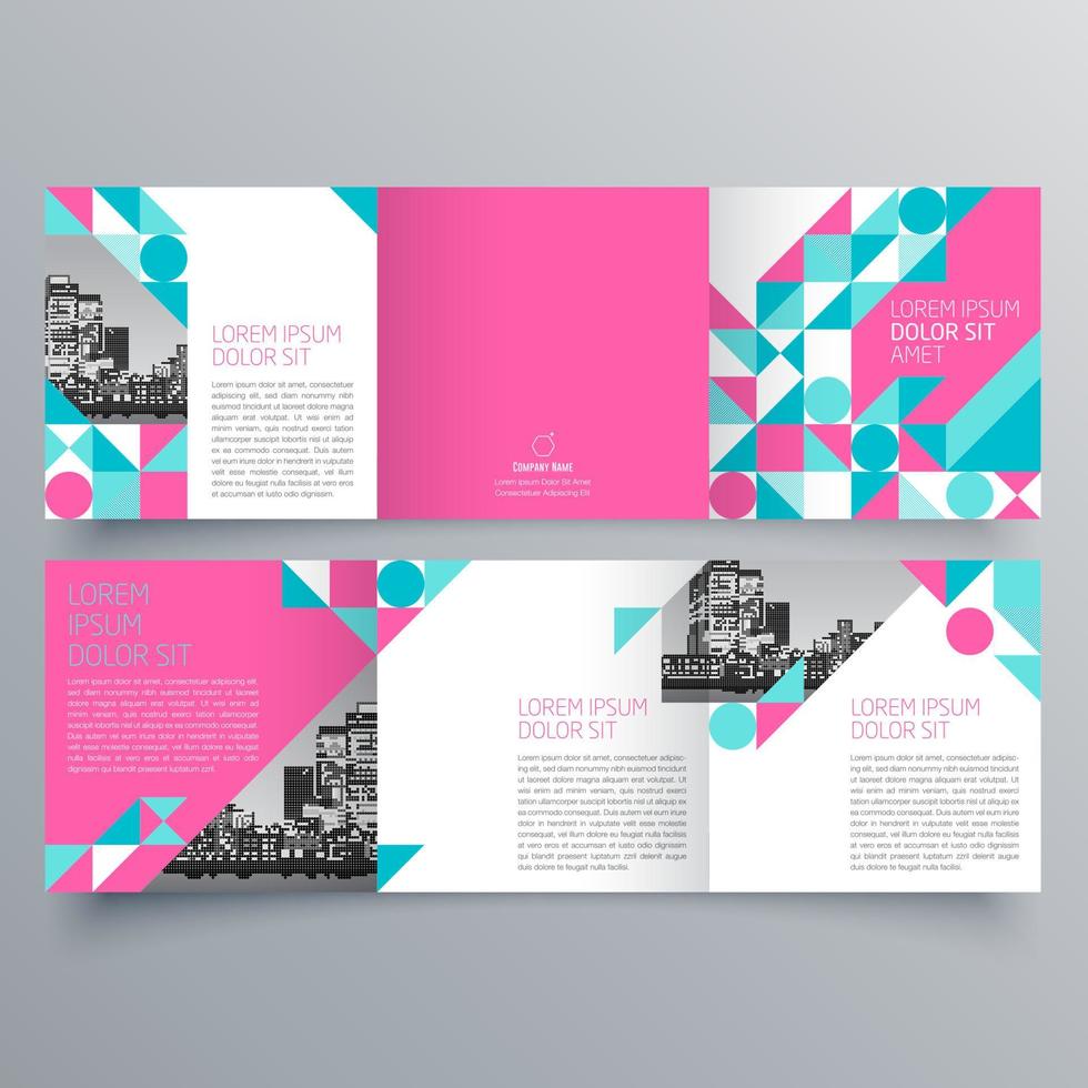 modèle de brochure à trois volets design géométrique minimaliste pour les entreprises et les entreprises. modèle de vecteur de brochure de concept créatif.