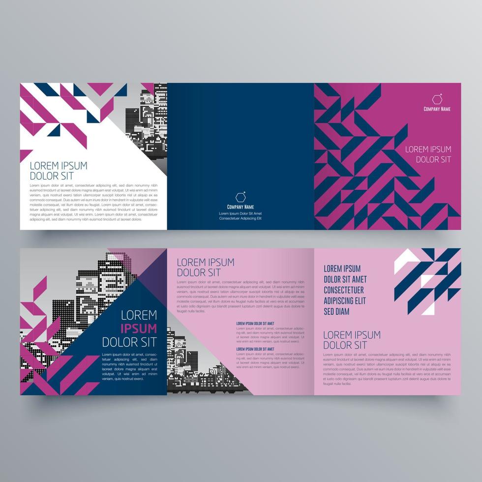 modèle de brochure à trois volets design géométrique minimaliste pour les entreprises et les entreprises. modèle de vecteur de brochure de concept créatif.