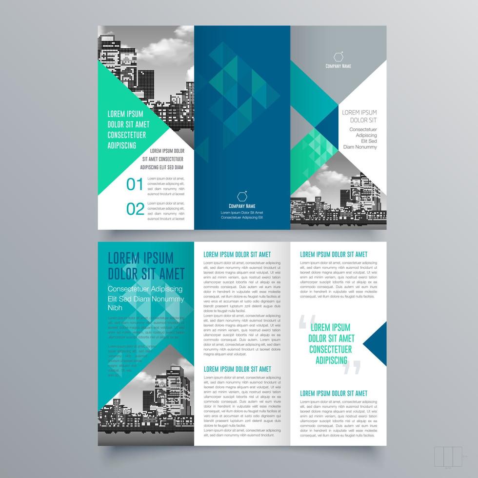 modèle de brochure à trois volets design géométrique minimaliste pour les entreprises et les entreprises. modèle de vecteur de brochure de concept créatif.