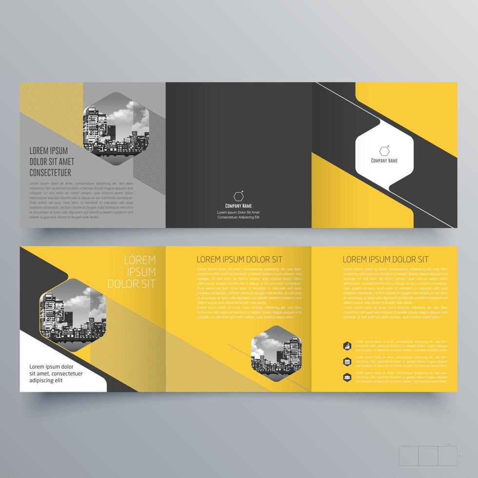 modèle de brochure à trois volets design géométrique minimaliste pour les entreprises et les entreprises. modèle de vecteur de brochure de concept créatif.