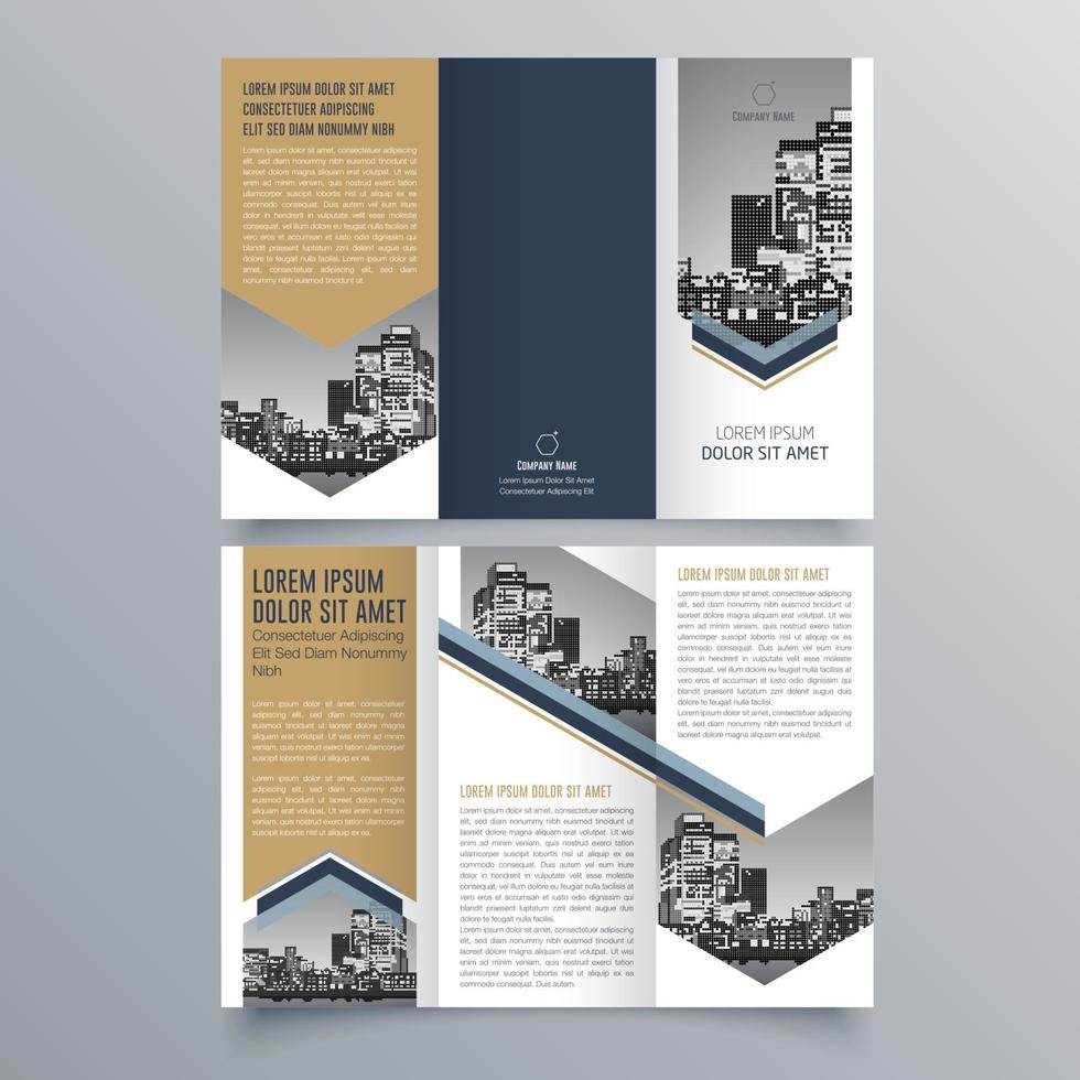 modèle de brochure à trois volets design géométrique minimaliste pour les entreprises et les entreprises. modèle de vecteur de brochure de concept créatif.