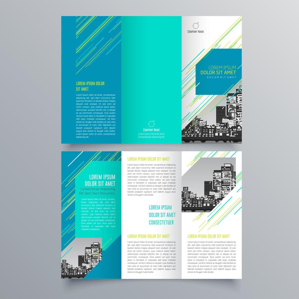 modèle de brochure à trois volets design géométrique minimaliste pour les entreprises et les entreprises. modèle de vecteur de brochure de concept créatif.