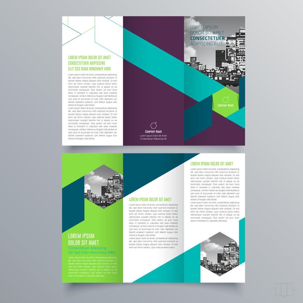 modèle de brochure à trois volets design géométrique minimaliste pour les entreprises et les entreprises. modèle de vecteur de brochure de concept créatif.