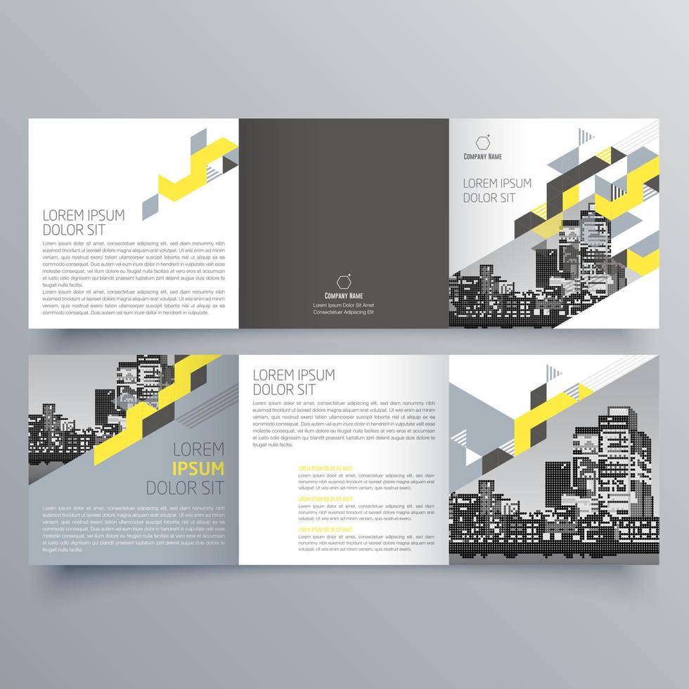 modèle de brochure à trois volets design géométrique minimaliste pour les entreprises et les entreprises. modèle de vecteur de brochure de concept créatif.