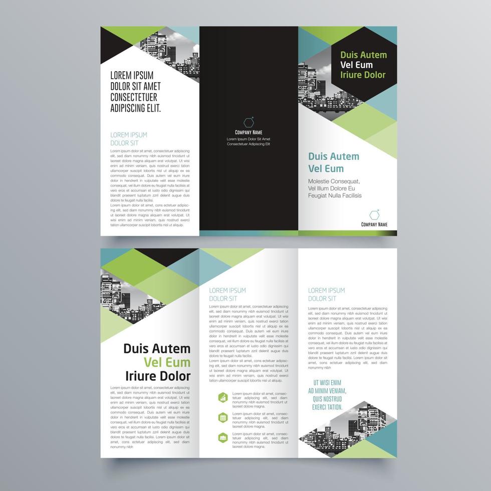 modèle de brochure à trois volets design géométrique minimaliste pour les entreprises et les entreprises. modèle de vecteur de brochure de concept créatif.