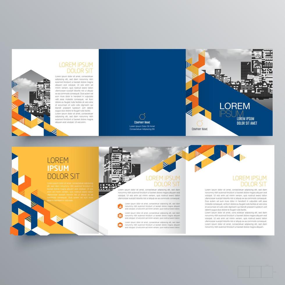 modèle de brochure à trois volets design géométrique minimaliste pour les entreprises et les entreprises. modèle de vecteur de brochure de concept créatif.