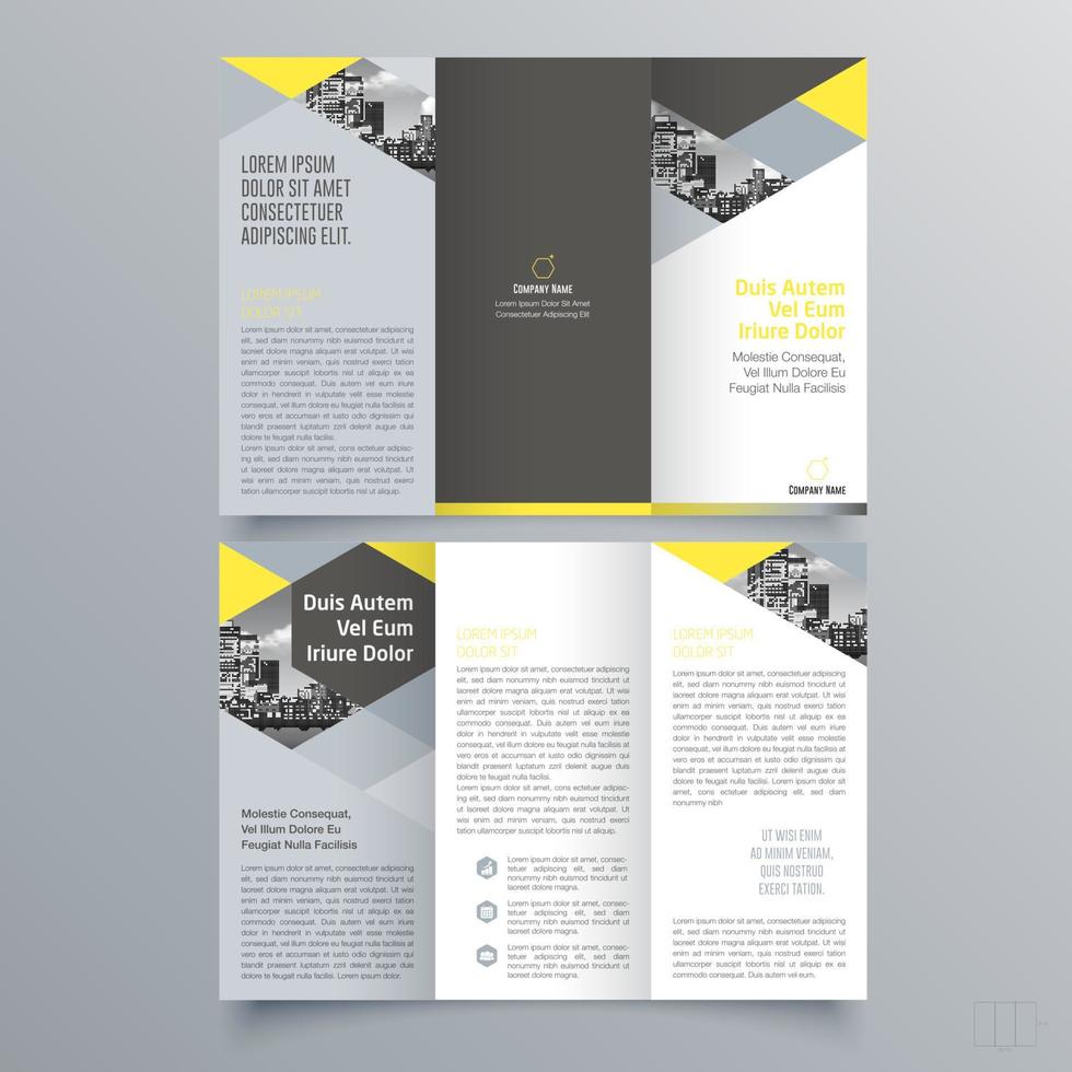 modèle de brochure à trois volets design géométrique minimaliste pour les entreprises et les entreprises. modèle de vecteur de brochure de concept créatif.