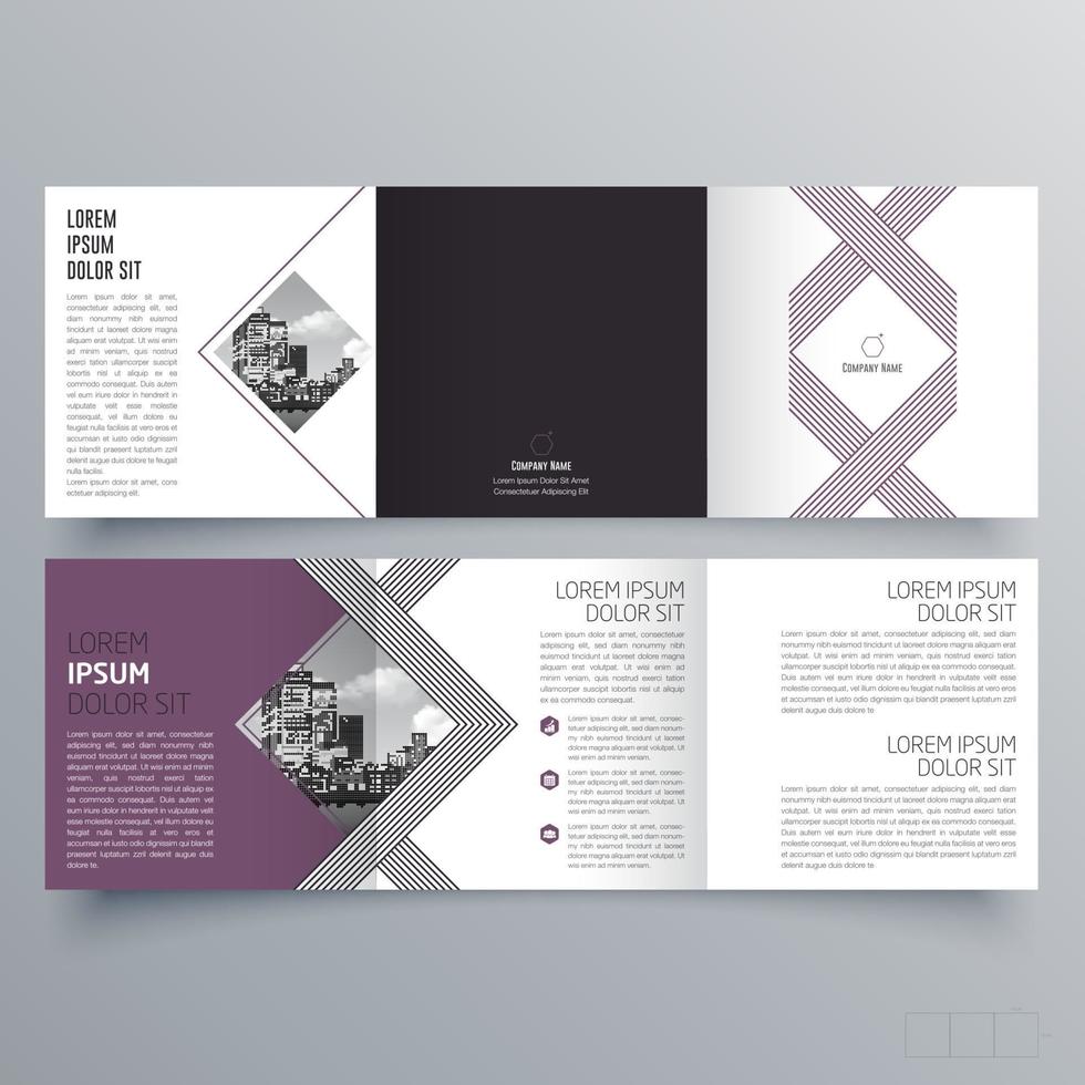 modèle de brochure à trois volets design géométrique minimaliste pour les entreprises et les entreprises. modèle de vecteur de brochure de concept créatif.