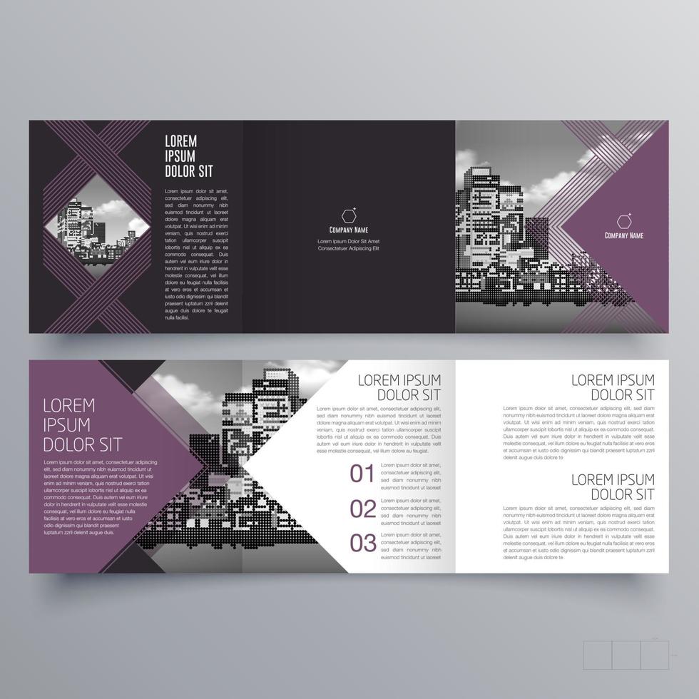 modèle de brochure à trois volets design géométrique minimaliste pour les entreprises et les entreprises. modèle de vecteur de brochure de concept créatif.