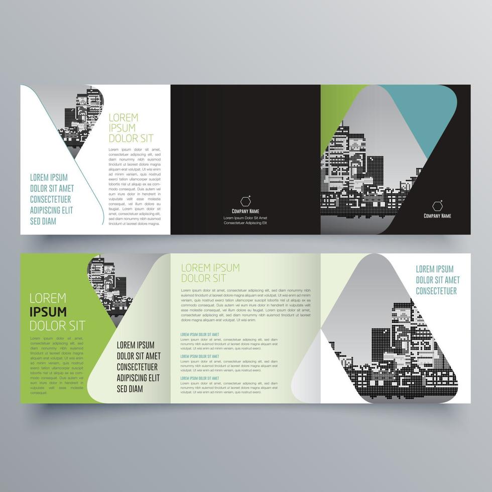 modèle de brochure à trois volets design géométrique minimaliste pour les entreprises et les entreprises. modèle de vecteur de brochure de concept créatif.