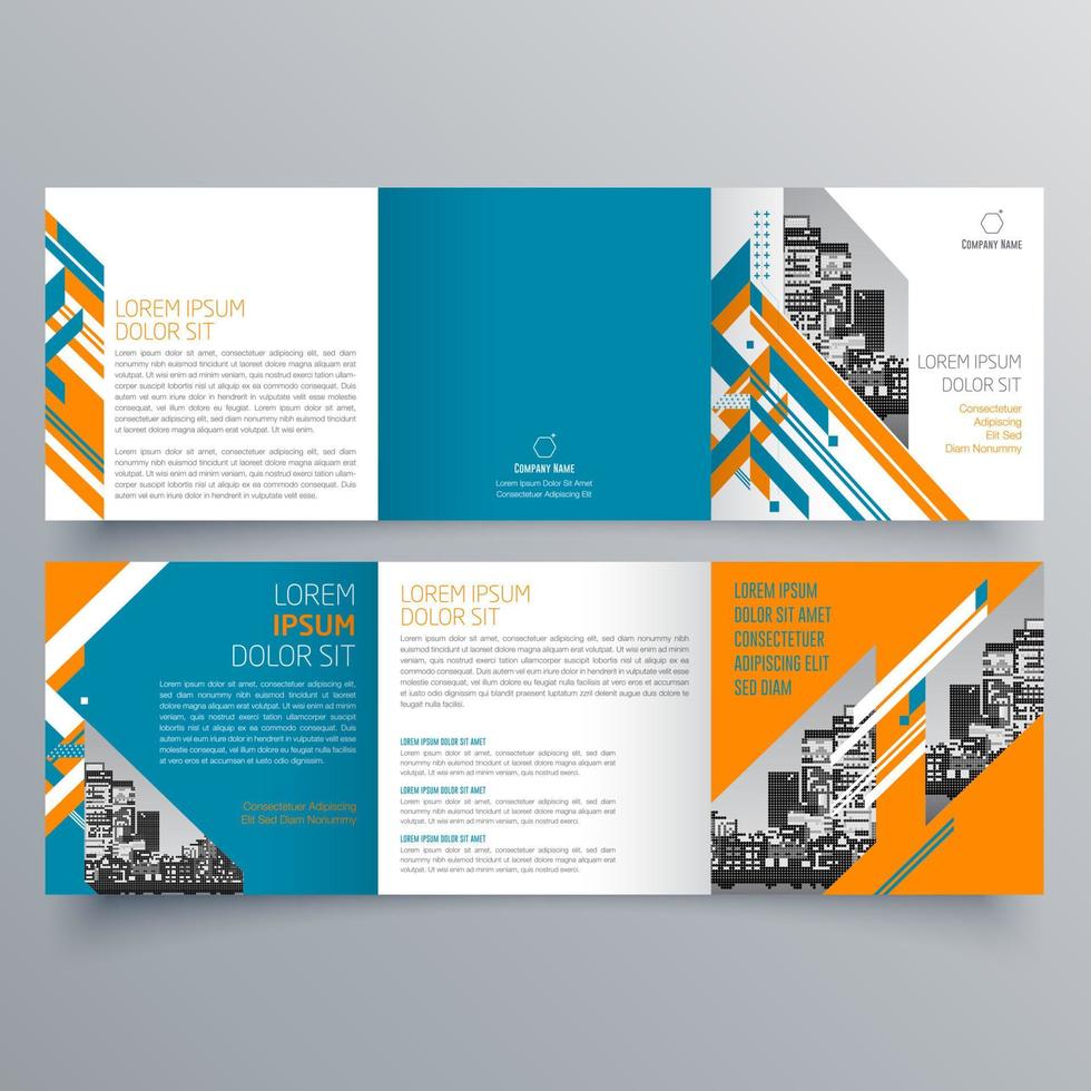 modèle de brochure à trois volets design géométrique minimaliste pour les entreprises et les entreprises. modèle de vecteur de brochure de concept créatif.