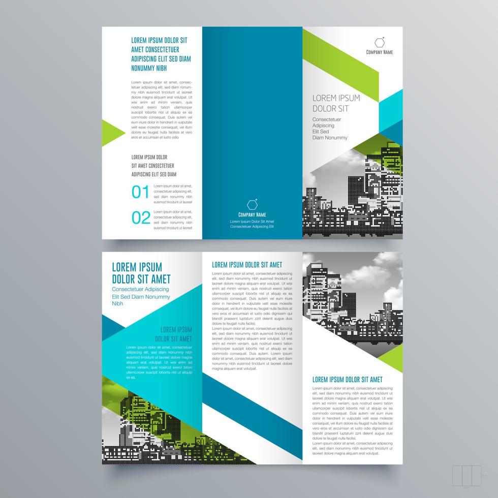 modèle de brochure à trois volets design géométrique minimaliste pour les entreprises et les entreprises. modèle de vecteur de brochure de concept créatif.