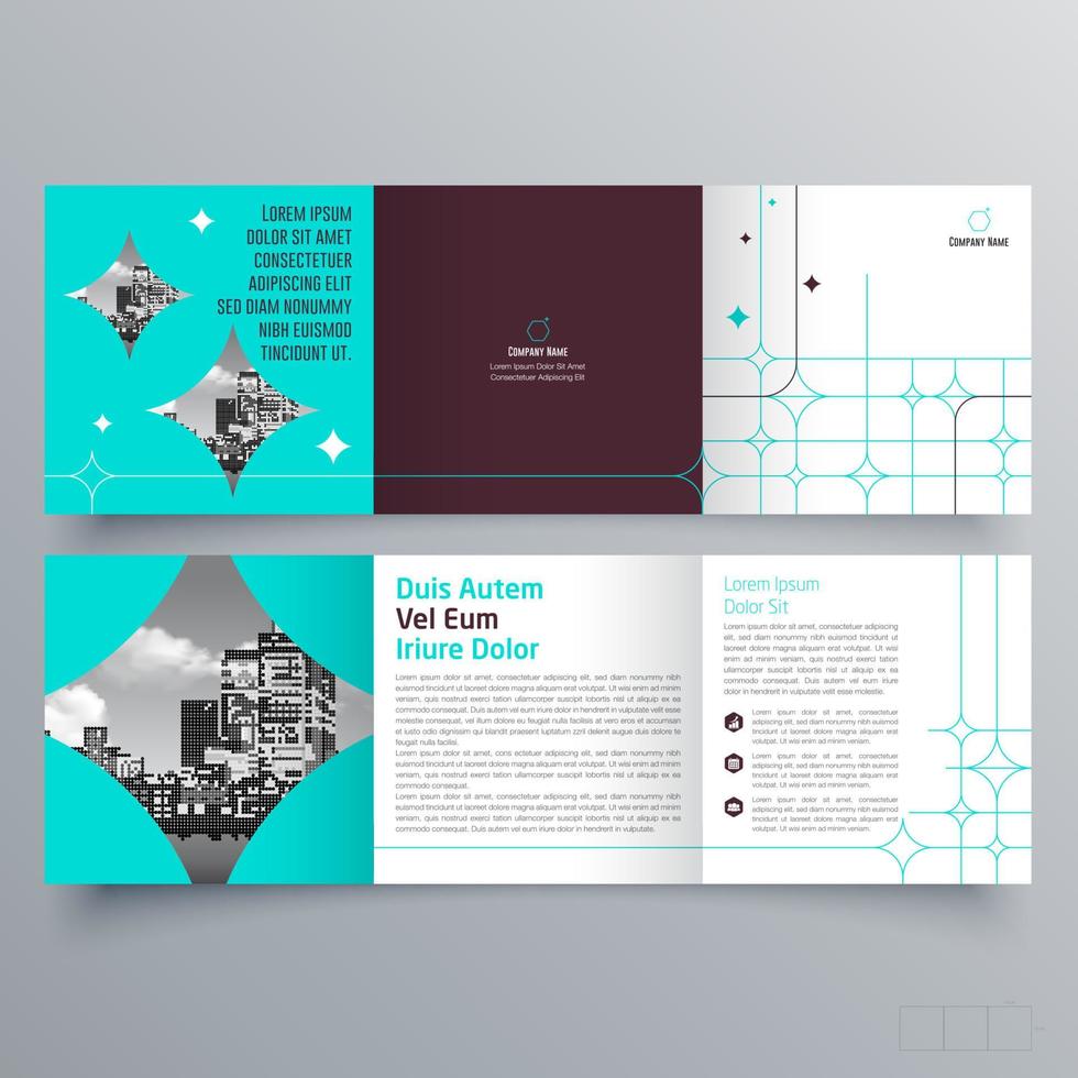 modèle de brochure à trois volets design géométrique minimaliste pour les entreprises et les entreprises. modèle de vecteur de brochure de concept créatif.