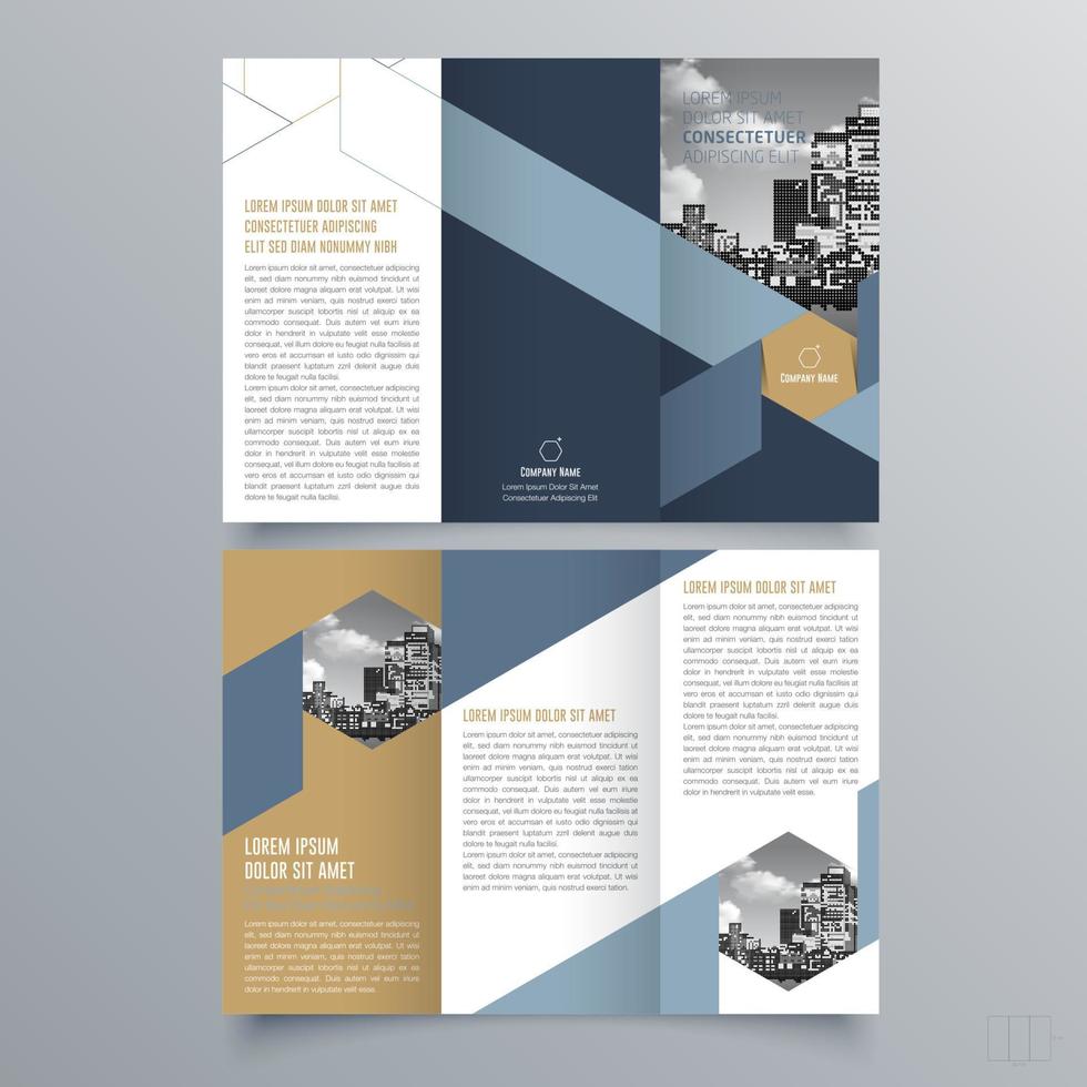 modèle de brochure à trois volets design géométrique minimaliste pour les entreprises et les entreprises. modèle de vecteur de brochure de concept créatif.