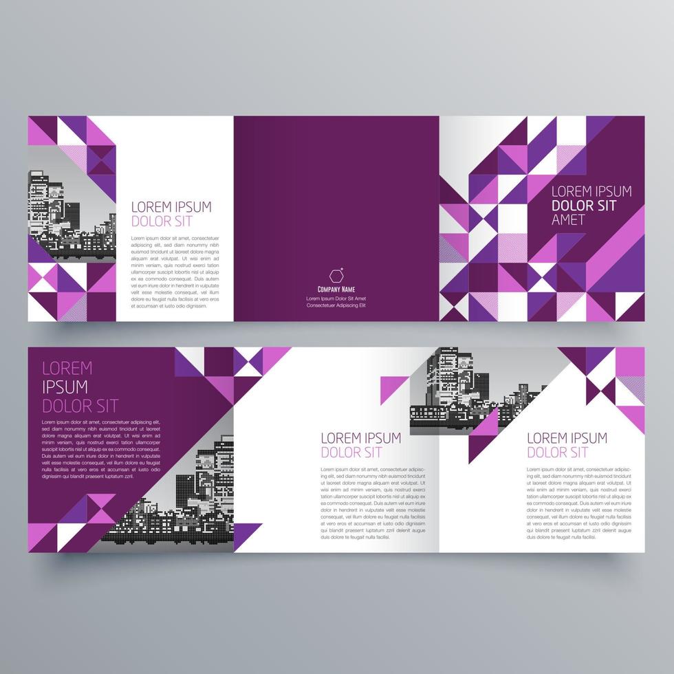 modèle de brochure à trois volets design géométrique minimaliste pour les entreprises et les entreprises. modèle de vecteur de brochure de concept créatif.