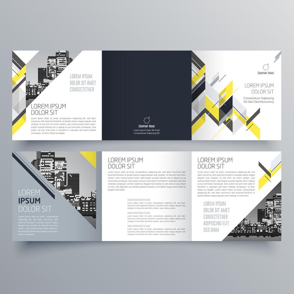 modèle de brochure à trois volets design géométrique minimaliste pour les entreprises et les entreprises. modèle de vecteur de brochure de concept créatif.