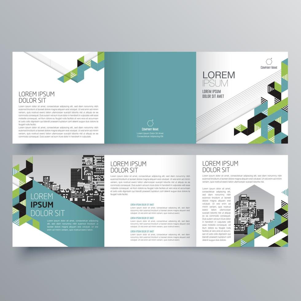 modèle de brochure à trois volets design géométrique minimaliste pour les entreprises et les entreprises. modèle de vecteur de brochure de concept créatif.