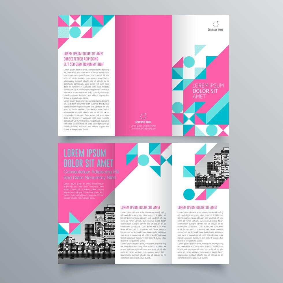 modèle de brochure à trois volets design géométrique minimaliste pour les entreprises et les entreprises. modèle de vecteur de brochure de concept créatif.