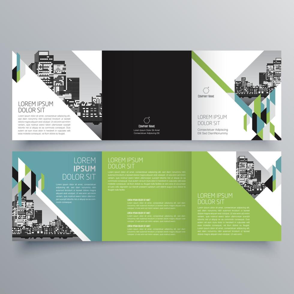 modèle de brochure à trois volets design géométrique minimaliste pour les entreprises et les entreprises. modèle de vecteur de brochure de concept créatif.