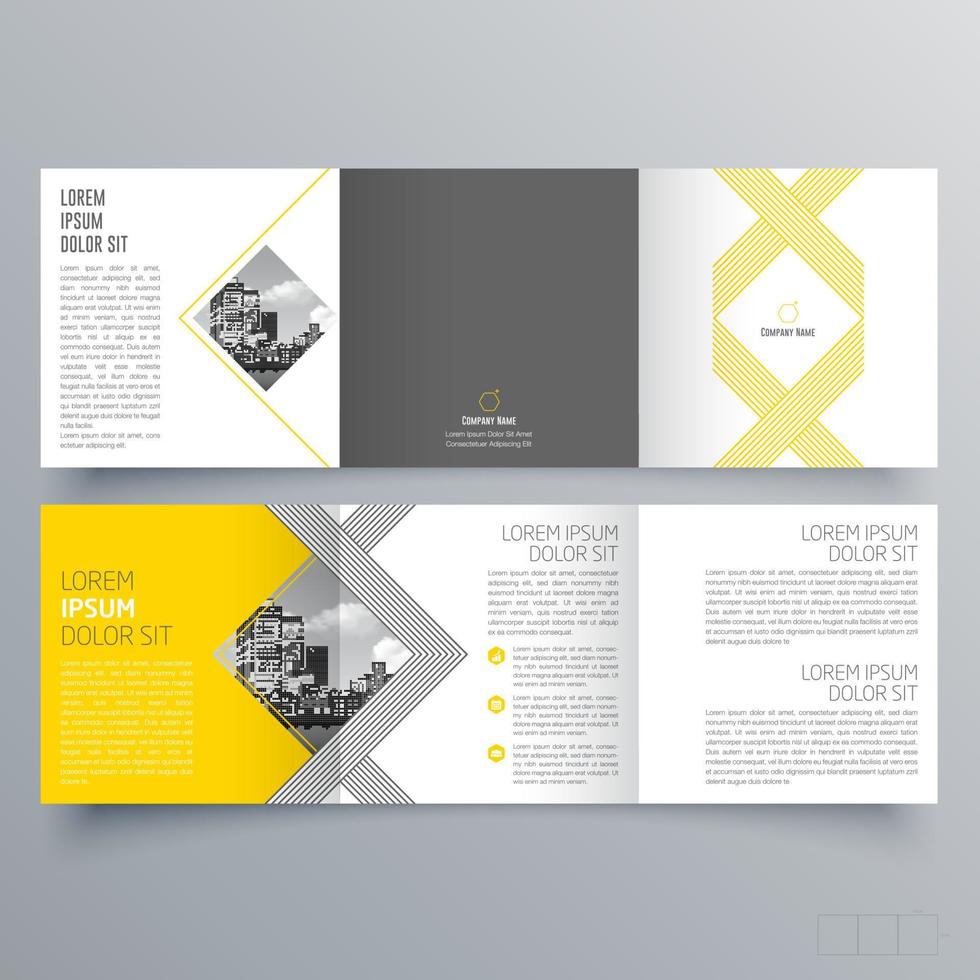 modèle de brochure à trois volets design géométrique minimaliste pour les entreprises et les entreprises. modèle de vecteur de brochure de concept créatif.