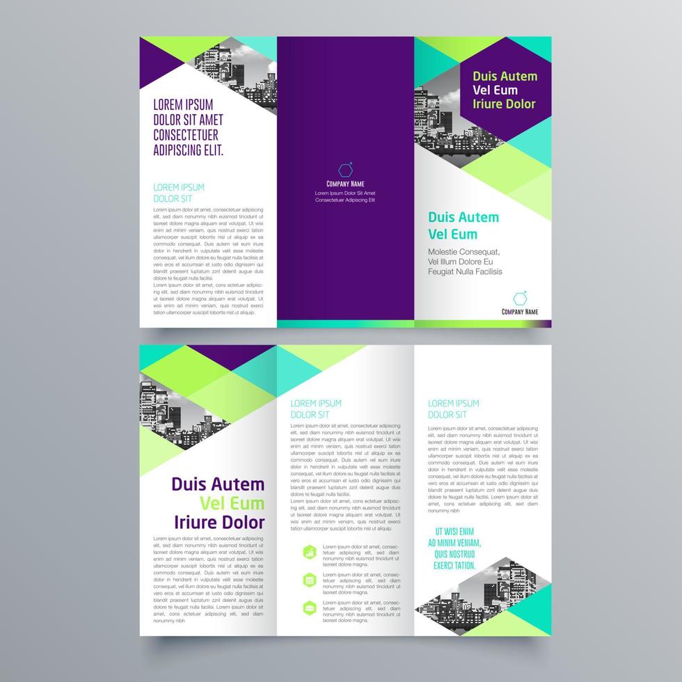 modèle de brochure à trois volets design géométrique minimaliste pour les entreprises et les entreprises. modèle de vecteur de brochure de concept créatif.