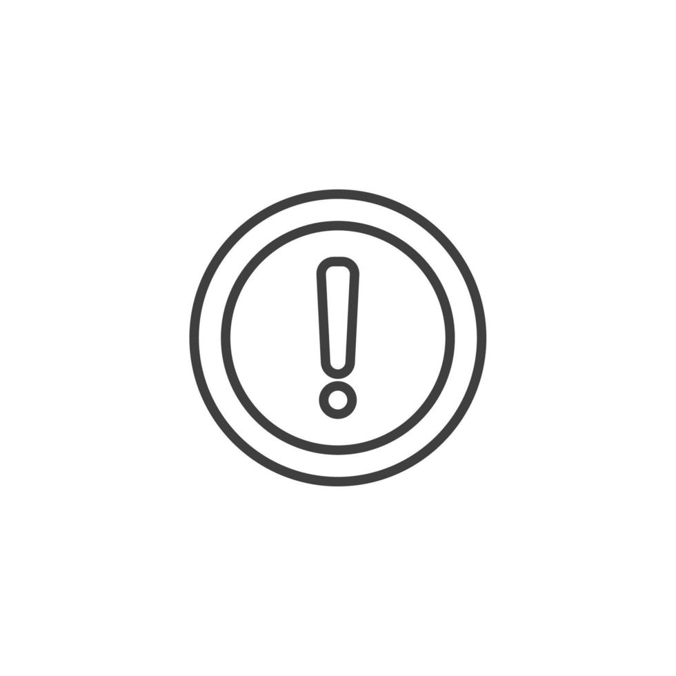 Le signe vectoriel du symbole d'exclamation est isolé sur un fond blanc. couleur d'icône d'exclamation modifiable.