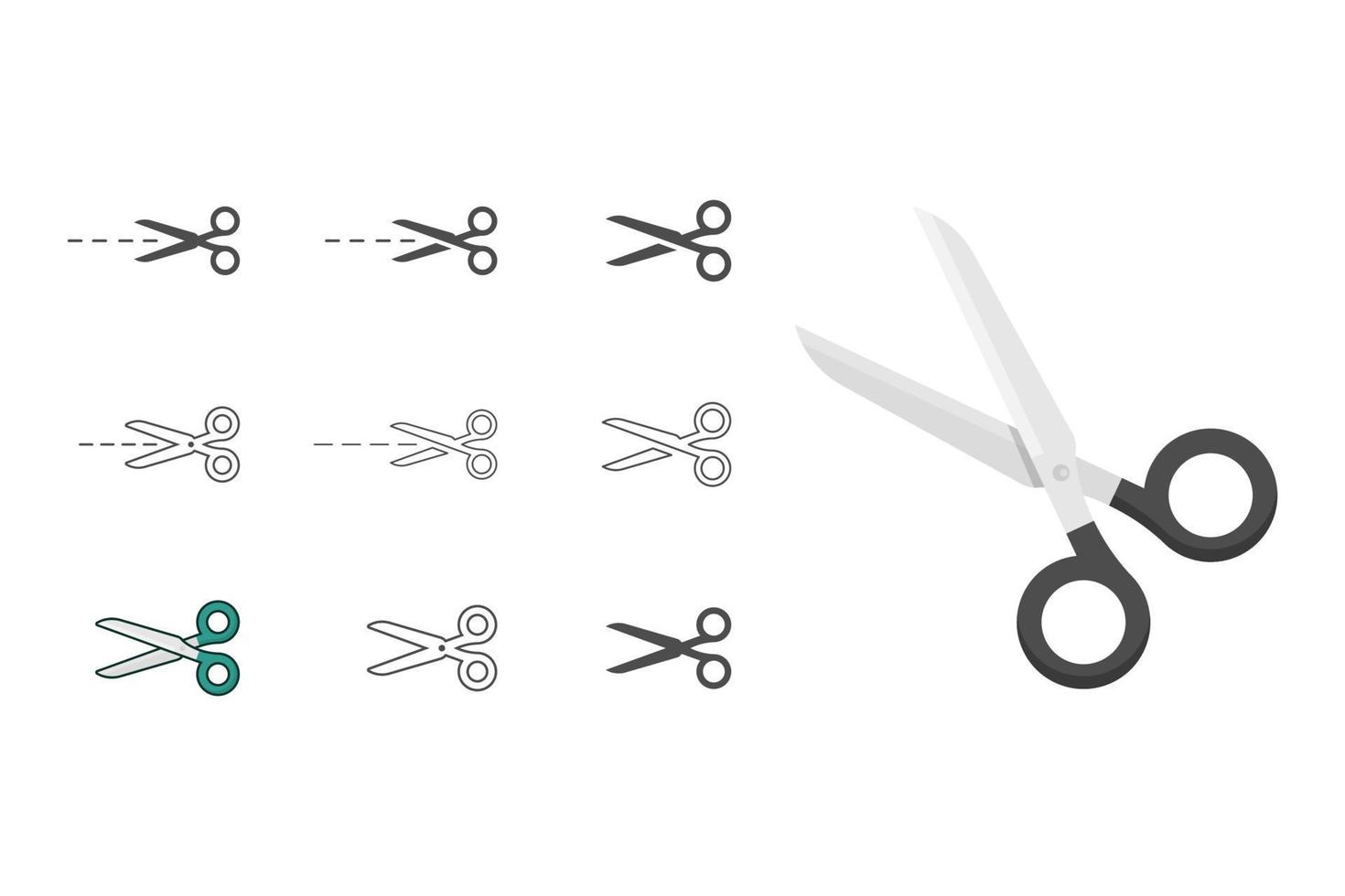 icône de signe de ciseaux collection de dessins vectoriels vecteur