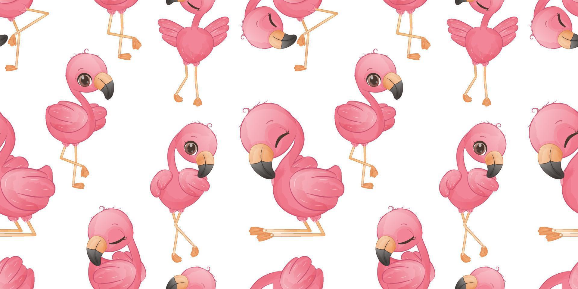 modèle sans couture de flamant rose d'été vecteur