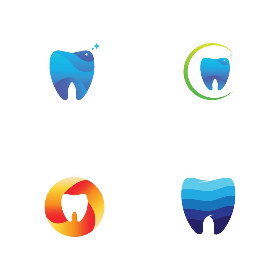 logo dentaire, soins dentaires et santé dentaire. illustration de modèle de vecteur. vecteur