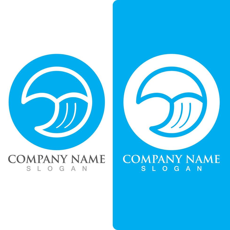 modèle de vecteur de vague océan logo plage