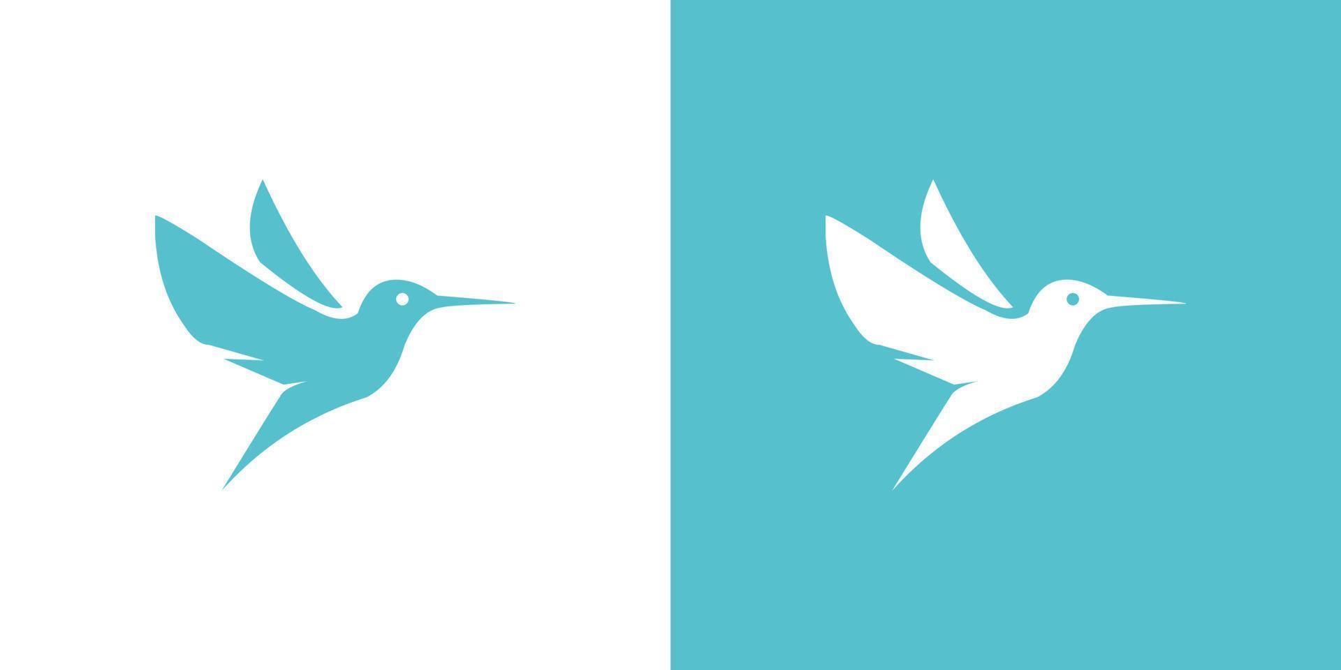 conception animale de logo de colibris volants vecteur