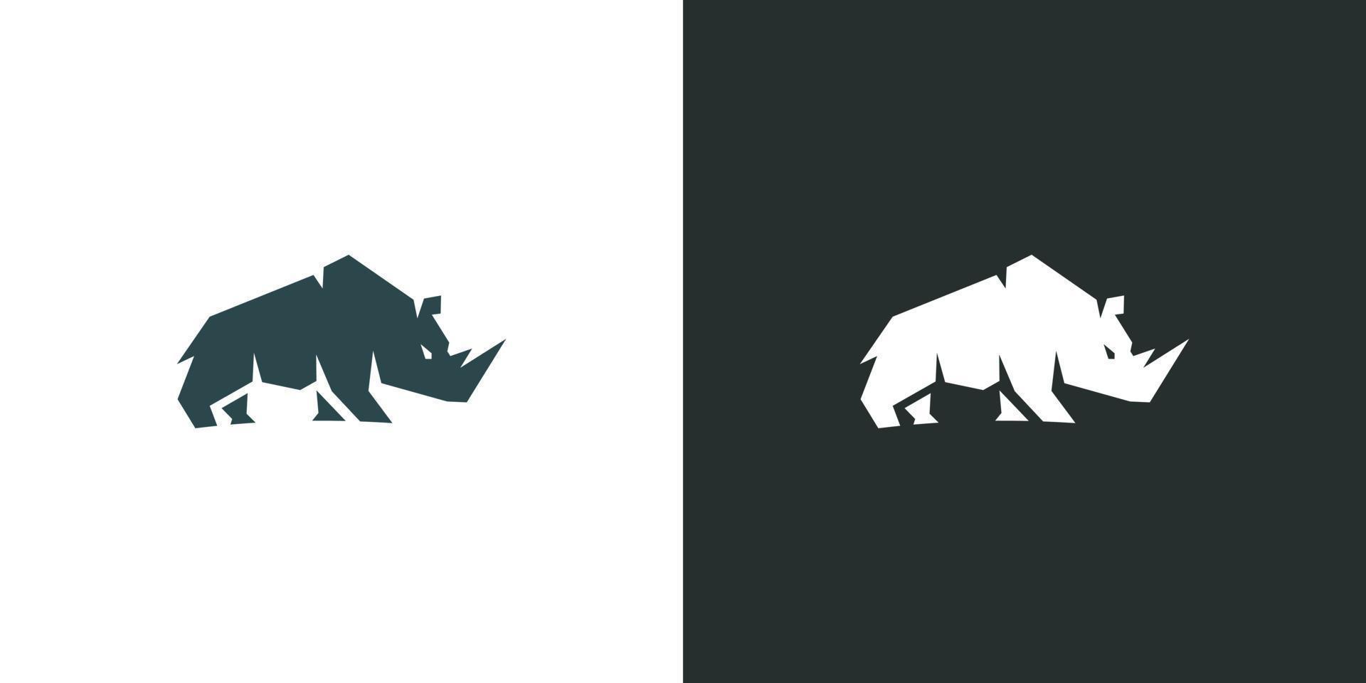 création de logo animal silhouette rhinocéros vecteur
