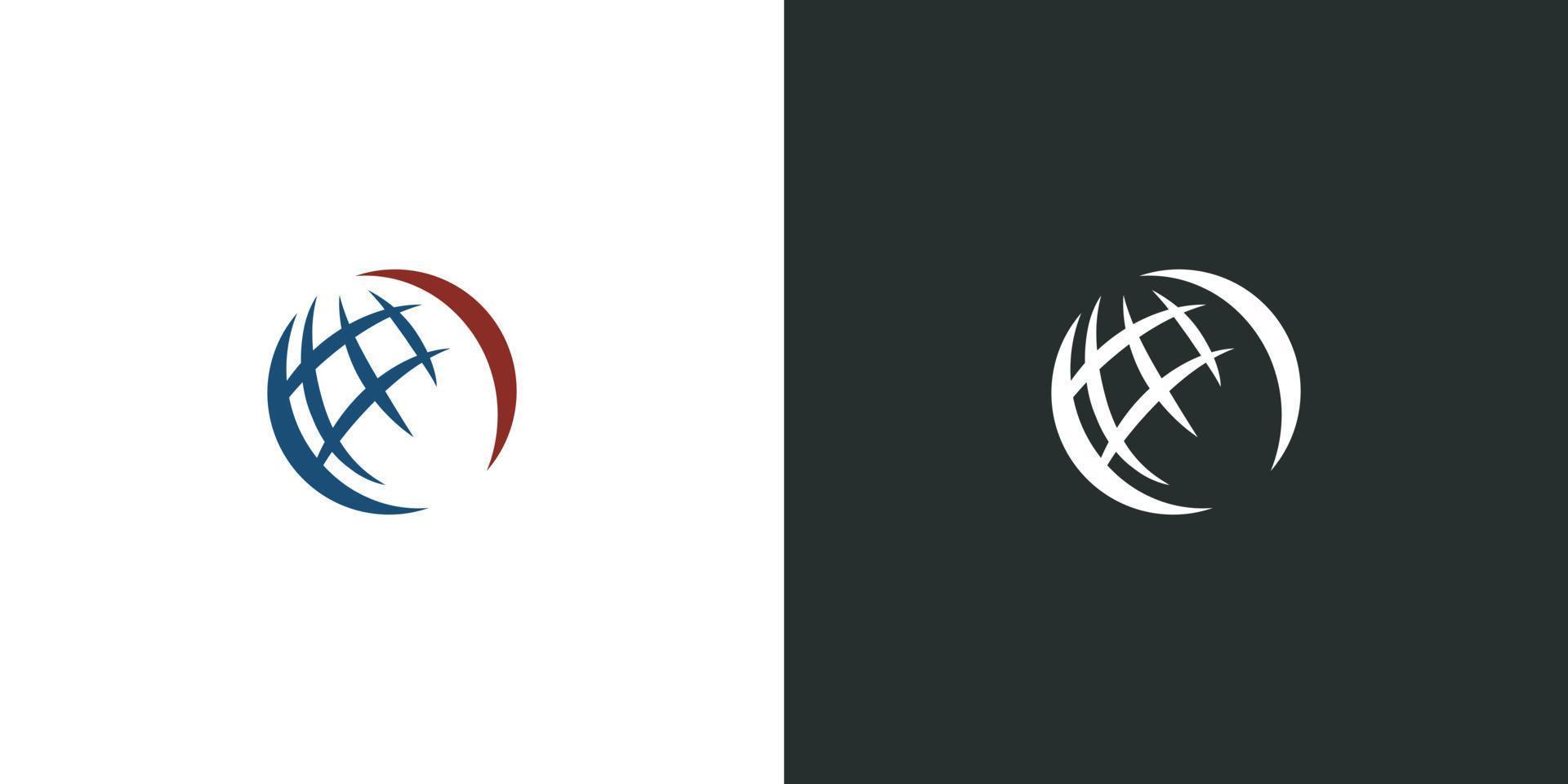 modèle de logo vectoriel icône globe abstrait swoosh