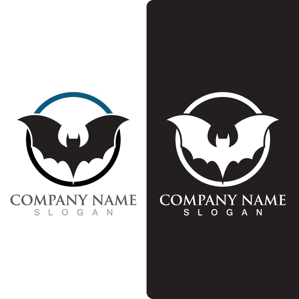 silhouette chauve-souris logo animal, animal mammifère volant. vecteur